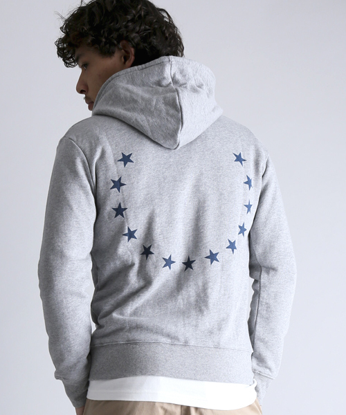 Denime（ドゥニーム）の「SWT ZIP PK -STAR-/スウェットジップパーカー（パーカー・メンズ・ホワイト/グレー/ネイビー・LARGE/X-LARGE/MEDIUM/SMALL）」の2枚目の写真