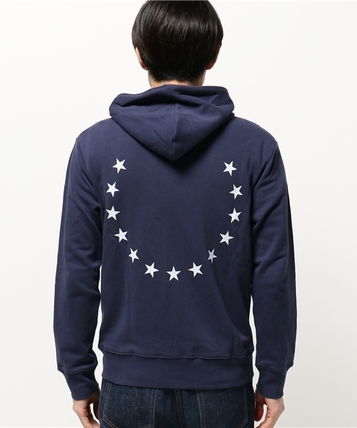 Denime（ドゥニーム）の「SWT ZIP PK -STAR-/スウェットジップパーカー（パーカー・メンズ・ホワイト/グレー/ネイビー・LARGE/X-LARGE/MEDIUM/SMALL）」の5枚目の写真