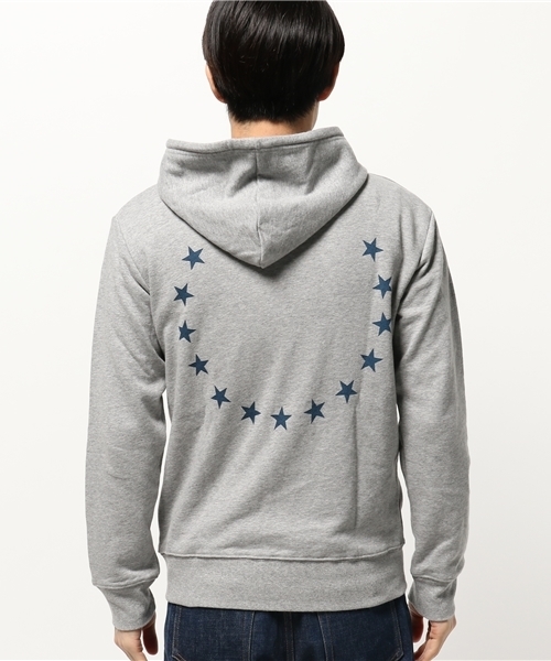 Denime（ドゥニーム）の「SWT ZIP PK -STAR-/スウェットジップパーカー（パーカー・メンズ・ホワイト/グレー/ネイビー・LARGE/X-LARGE/MEDIUM/SMALL）」の12枚目の写真