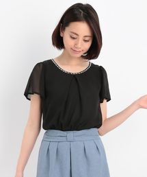 パール付きフレアシフォンコンビ