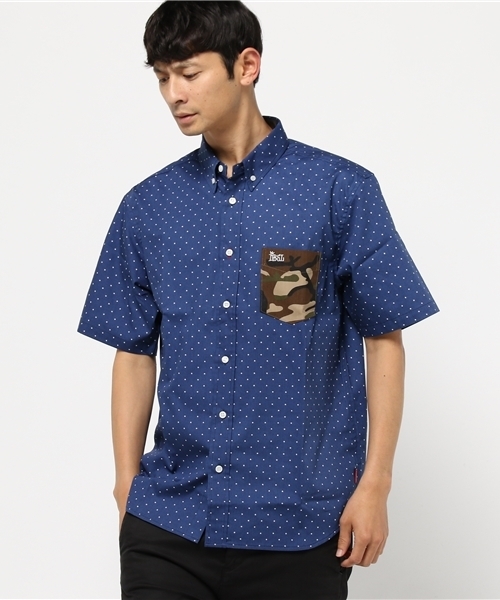 DOUBLE STEAL(ダブルスティール)の「STAR dot ボタンダウンシャツ(シャツ/ブラウス・メンズ・ネイビー/ホワイト・MEDIUM/LARGE/X-LARGE)」の2枚目の写真