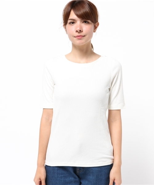 NATURAL BEAUTY BASIC（ナチュラルビューティーベーシック）の「トタンテレコプルオーバー（Tシャツ/カットソー・レディース・グレー/ネイビー/ホワイト系その他/オフホワイト・MEDIUM）」の8枚目の写真