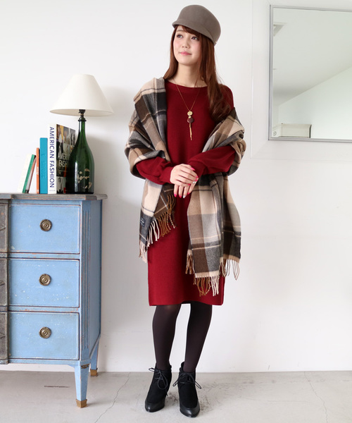 N.（N. Natural Beauty Basic）（エヌエヌナチュラルビューティーベーシック）の「ウールベーシックニットワンピース（ワンピース・レディース・グレー/ブルー/ベージュ/ブラック/ボルドー・MEDIUM）」の5枚目の写真