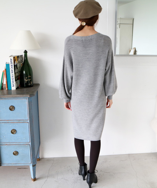 N.（N. Natural Beauty Basic）（エヌエヌナチュラルビューティーベーシック）の「ウールベーシックニットワンピース（ワンピース・レディース・グレー/ブルー/ベージュ/ブラック/ボルドー・MEDIUM）」の21枚目の写真