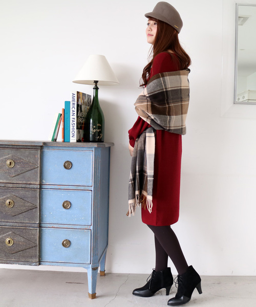 N.（N. Natural Beauty Basic）（エヌエヌナチュラルビューティーベーシック）の「ウールベーシックニットワンピース（ワンピース・レディース・グレー/ブルー/ベージュ/ブラック/ボルドー・MEDIUM）」の8枚目の写真