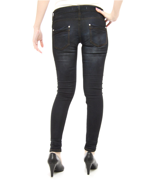 Khaju（カージュ）の「Khaju:SKINNY DENIM LEGGINGS（デニムパンツ・レディース・ライトグレー/ブラック/ライトブルー/ネイビー・34/36）」の6枚目の写真