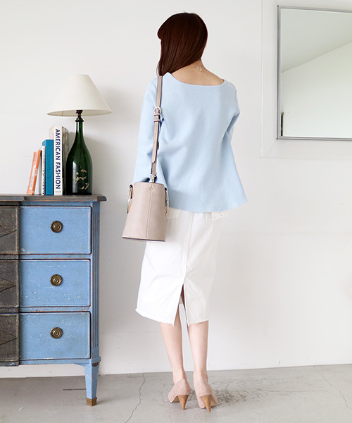 N.（N. Natural Beauty Basic）（エヌエヌナチュラルビューティーベーシック）の「【Ray　4月号掲載】ミディアムウエイトデニムスカート（デニムスカート・レディース・ホワイト/ブルー・MEDIUM/SMALL）」の20枚目の写真