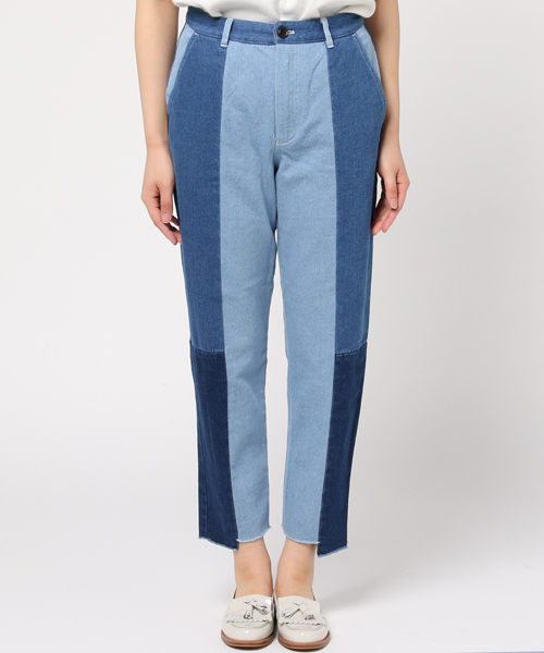 POU DOU DOU（プードゥドゥ）の「デニムパッチワークパンツ（デニムパンツ・レディース・パープル系その他/ブルー系その他・3）」の4枚目の写真