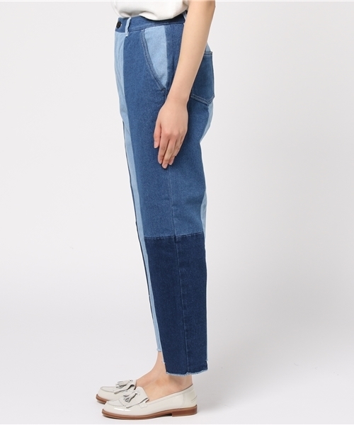 POU DOU DOU（プードゥドゥ）の「デニムパッチワークパンツ（デニムパンツ・レディース・パープル系その他/ブルー系その他・3）」の5枚目の写真