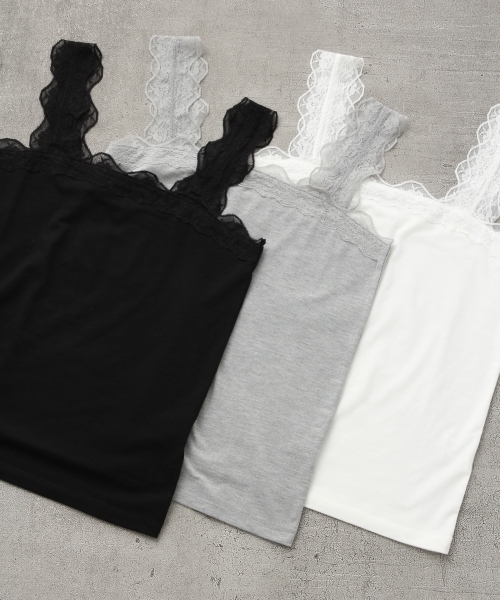 LEPSIM（レプシィム）の「ワイドレースタンク 748690（タンクトップ・レディース・オフホワイト/トップグレー/ブラック・LARGE/MEDIUM）」の4枚目の写真