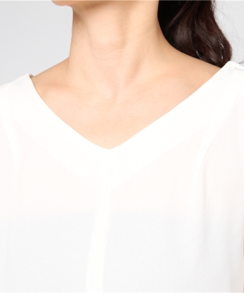 VENCEEXCHANGE（ヴァンスエクスチェンジ）の「バックカットアウトブラウス                 （シャツ/ブラウス・レディース・ホワイト/ピンク/マスタード・MEDIUM）」の7枚目の写真