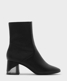 ルーサイトヒールカフブーツ / LUCITE HEEL CALF BOOTS