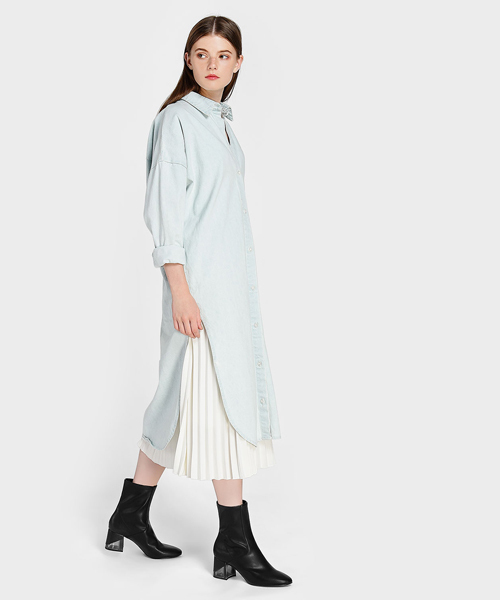 CHARLES & KEITH（チャールズ & キース）の「ルーサイトヒールカフブーツ / LUCITE HEEL CALF BOOTS（ブーツ・レディース・ブラック/グレー/パープル・22.5cm/23.5cm/23cm/24.5cm/25cm）」の10枚目の写真
