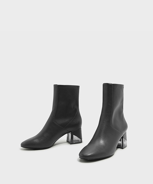CHARLES & KEITH（チャールズ & キース）の「ルーサイトヒールカフブーツ / LUCITE HEEL CALF BOOTS（ブーツ・レディース・ブラック/グレー/パープル・22.5cm/23.5cm/23cm/24.5cm/25cm）」の19枚目の写真