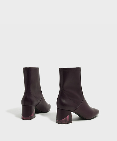 CHARLES & KEITH（チャールズ & キース）の「ルーサイトヒールカフブーツ / LUCITE HEEL CALF BOOTS（ブーツ・レディース・ブラック/グレー/パープル・22.5cm/23.5cm/23cm/24.5cm/25cm）」の13枚目の写真