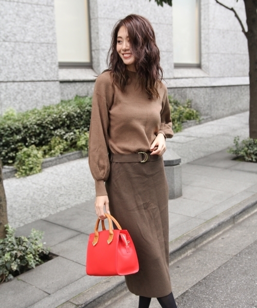 Andemiu（アンデミュウ）の「【ブラウンWEB限定】ベルトツキボトルネックワンピース（ワンピース・レディース・ブラック/グレー/その他/ピンク・FREE）」の16枚目の写真