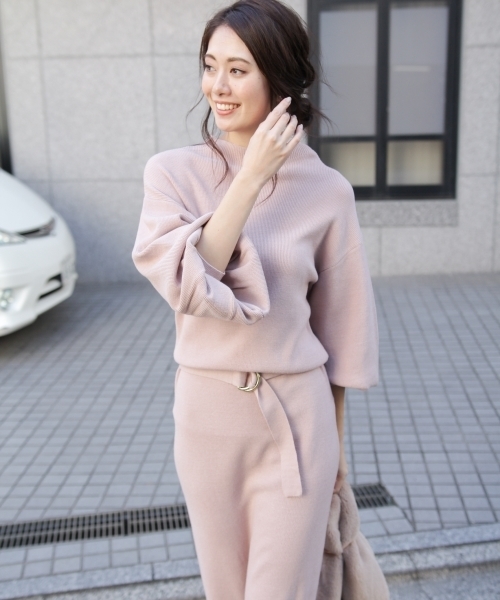 Andemiu（アンデミュウ）の「【ブラウンWEB限定】ベルトツキボトルネックワンピース（ワンピース・レディース・ブラック/グレー/その他/ピンク・FREE）」の8枚目の写真