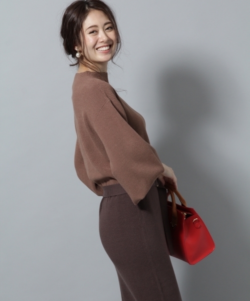 Andemiu（アンデミュウ）の「【ブラウンWEB限定】ベルトツキボトルネックワンピース（ワンピース・レディース・ブラック/グレー/その他/ピンク・FREE）」の10枚目の写真