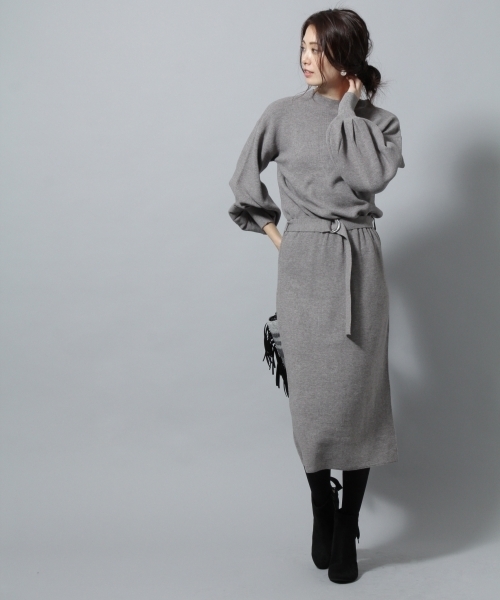 Andemiu（アンデミュウ）の「【ブラウンWEB限定】ベルトツキボトルネックワンピース（ワンピース・レディース・ブラック/グレー/その他/ピンク・FREE）」の19枚目の写真