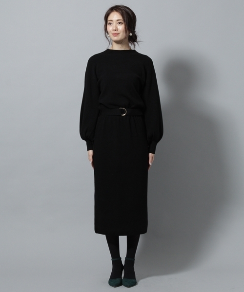 Andemiu（アンデミュウ）の「【ブラウンWEB限定】ベルトツキボトルネックワンピース（ワンピース・レディース・ブラック/グレー/その他/ピンク・FREE）」の6枚目の写真