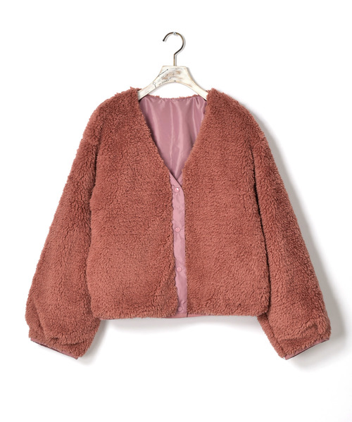 w closet（ダブルクローゼット）の「ボア×リップストップリバーシブルブルゾン（ブルゾン・レディース・カーキ/ピンク/キナリ・FREE）」の19枚目の写真