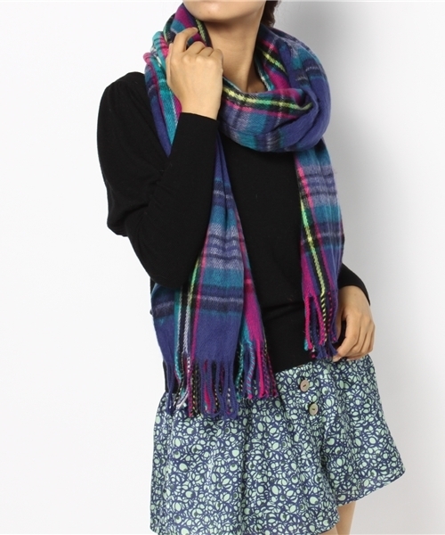 WEGO（ウィゴー）の「カラーチェックストール（ストール/ショール・レディース・ベージュ/ブルー/サックスブルー/イエロー/レッド・FREE）」の8枚目の写真