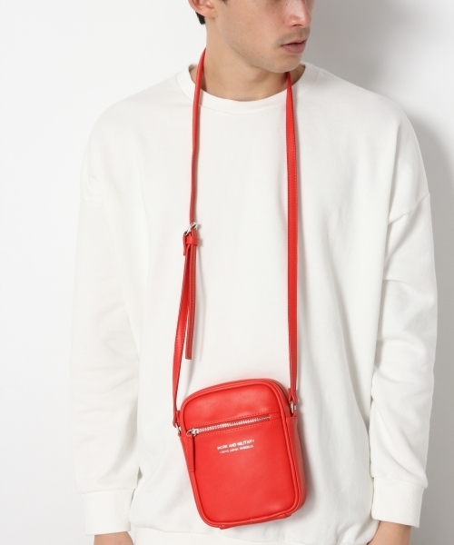 RAGEBLUE（レイジブルー）の「Fレザーショルダーポーチ/784516（ショルダーバッグ・メンズ・ブラック/レッド・FREE）」の10枚目の写真