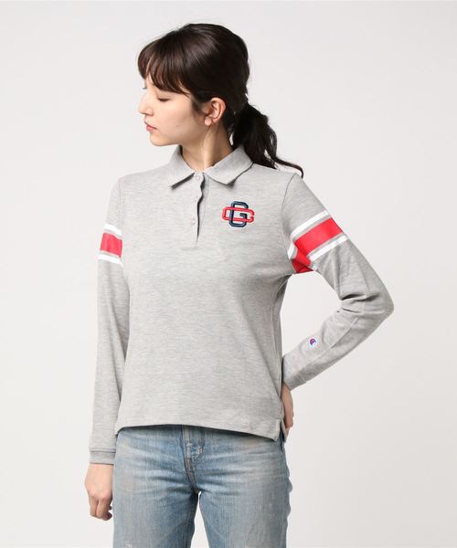 Champion Golf（チャンピオンゴルフ）の「【Champion/チャンピオン】レディース GOLF ロングスリーブストレッチポロシャツ（ポロシャツ・レディース・サックスブルー/オフホワイト/ネイビー/ベージュ/グレー・LARGE/MEDIUM）」の3枚目の写真