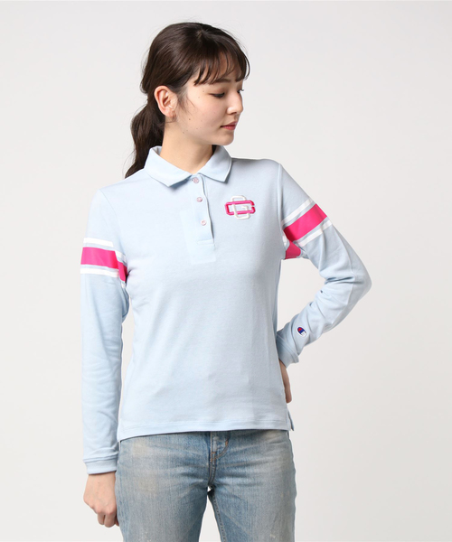 Champion Golf（チャンピオンゴルフ）の「【Champion/チャンピオン】レディース GOLF ロングスリーブストレッチポロシャツ（ポロシャツ・レディース・サックスブルー/オフホワイト/ネイビー/ベージュ/グレー・LARGE/MEDIUM）」の5枚目の写真