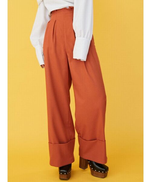 EMODA（エモダ）の「ハイウエストフリルパンツ（その他パンツ・レディース・オレンジ/ブラック/その他・MEDIUM/SMALL）」の3枚目の写真