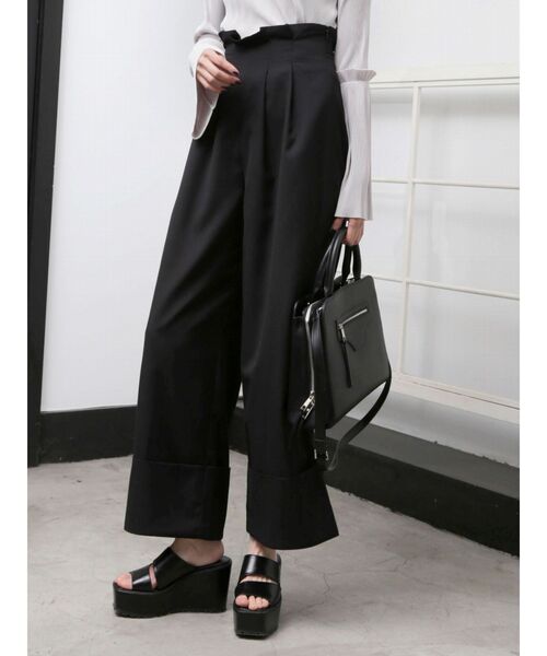 EMODA（エモダ）の「ハイウエストフリルパンツ（その他パンツ・レディース・オレンジ/ブラック/その他・MEDIUM/SMALL）」の2枚目の写真