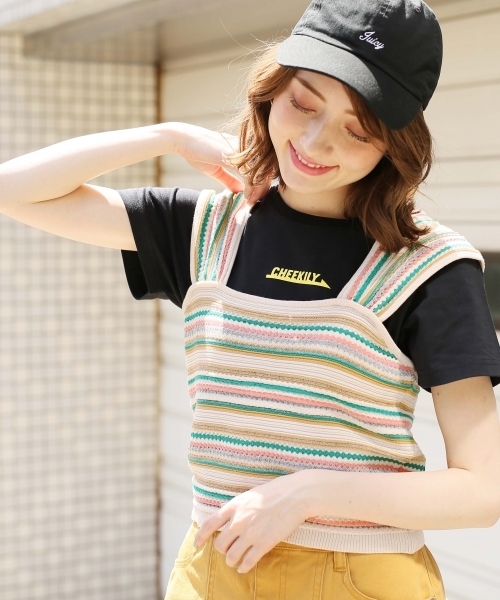 Heather（ヘザー）の「カラーボーダーニットタンクトップ 797738