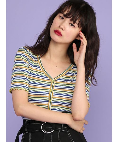 Jouetie ジュエティ の 2wayマルチボーダーカーデ カーディガン ボレロ Wear