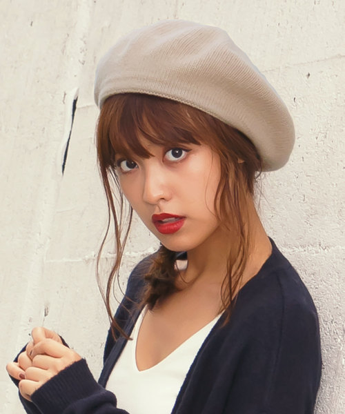 KOBE LETTUCE（コウベレタス）の「シンプルニットベレー帽/レディース/帽子[J461]神戸レタス（ハンチング/ベレー帽・レディース・チャコールグレー/ブラック/ベージュ/ブラウン・FREE）」の4枚目の写真