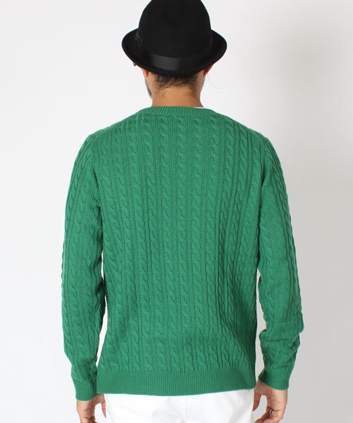 BEAMS（ビームス）の「□LACOSTE×BEAMS / 別注 ケーブルクルーネック（ニット/セーター・メンズ・ホワイト/ケリー/ネイビー・2/3/4）」の5枚目の写真