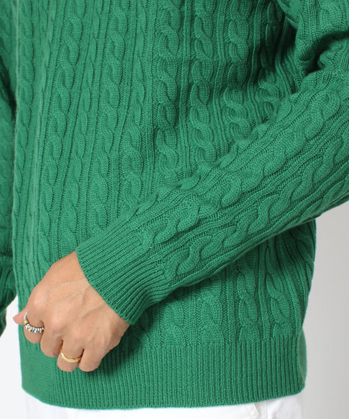 BEAMS（ビームス）の「□LACOSTE×BEAMS / 別注 ケーブルクルーネック（ニット/セーター・メンズ・ホワイト/ケリー/ネイビー・2/3/4）」の6枚目の写真