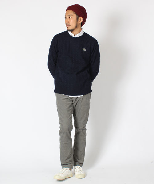 BEAMS（ビームス）の「□LACOSTE×BEAMS / 別注 ケーブルクルーネック（ニット/セーター・メンズ・ホワイト/ケリー/ネイビー・2/3/4）」の11枚目の写真