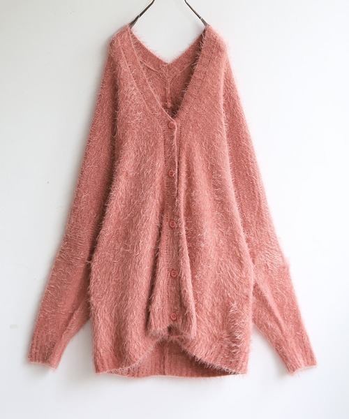 n'OrLABEL(ノアールレーベル)の「『ゆるふわシャギーニットカーディガン』(カーディガン/ボレロ・レディース・ブラック/グレー/アイボリー/スモークピンク/ダークベージュ/グレイッシュブルー・FREE)」の6枚目の写真