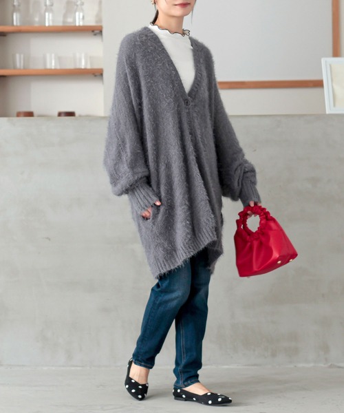 ゆるふわシャギーニットカーディガン』（カーディガン/ボレロ）｜n