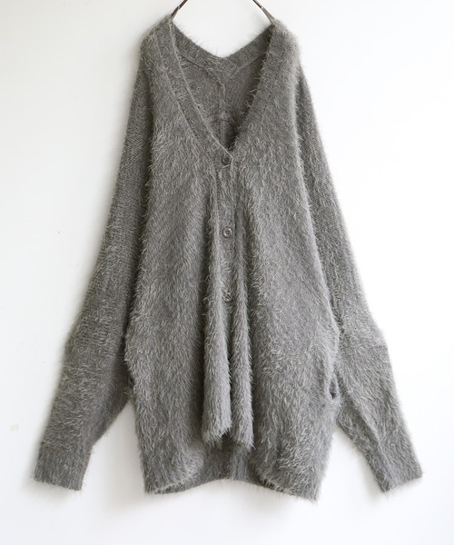 n'OrLABEL(ノアールレーベル)の「『ゆるふわシャギーニットカーディガン』(カーディガン/ボレロ・レディース・ブラック/グレー/アイボリー/スモークピンク/ダークベージュ/グレイッシュブルー・FREE)」の17枚目の写真