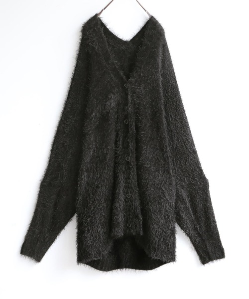 n'OrLABEL(ノアールレーベル)の「『ゆるふわシャギーニットカーディガン』(カーディガン/ボレロ・レディース・ブラック/グレー/アイボリー/スモークピンク/ダークベージュ/グレイッシュブルー・FREE)」の19枚目の写真