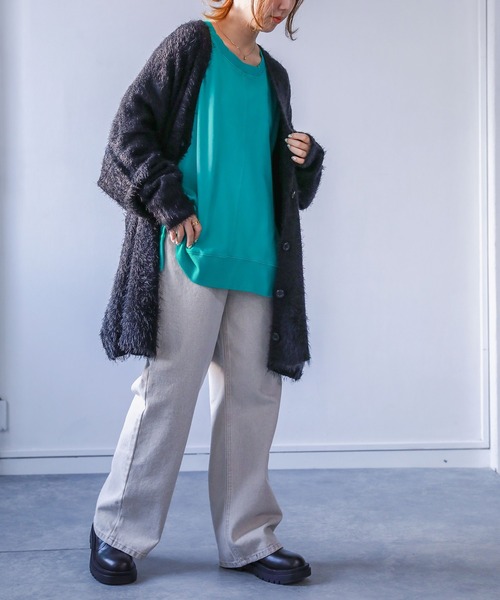 n'OrLABEL(ノアールレーベル)の「『ゆるふわシャギーニットカーディガン』(カーディガン/ボレロ・レディース・ブラック/グレー/アイボリー/スモークピンク/ダークベージュ/グレイッシュブルー・FREE)」の14枚目の写真