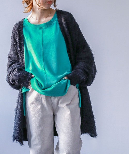 n'OrLABEL(ノアールレーベル)の「『ゆるふわシャギーニットカーディガン』(カーディガン/ボレロ・レディース・ブラック/グレー/アイボリー/スモークピンク/ダークベージュ/グレイッシュブルー・FREE)」の16枚目の写真