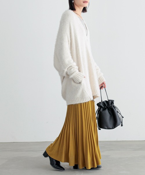 n'OrLABEL(ノアールレーベル)の「『ゆるふわシャギーニットカーディガン』(カーディガン/ボレロ・レディース・ブラック/グレー/アイボリー/スモークピンク/ダークベージュ/グレイッシュブルー・FREE)」の21枚目の写真