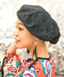 チャイハネ | 【チャイハネ】花刺繍ベレー帽(ハンチング/ベレー帽)