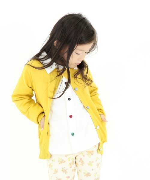 GLOBAL WORK(グローバルワーク)の「【GLOBAL WORK】クルミボタンカーデ/528957(カーディガン/ボレロ・キッズ・イエロー/ネイビー/グレー/ピンク・LARGE/X-LARGE/SMALL/MEDIUM)」の4枚目の写真