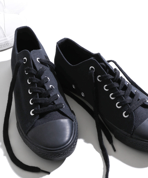 WEGO（ウィゴー）の「WEGO/キャンバスローカットスニーカー（スニーカー・メンズ・ホワイト/ブラック/ブラック系その他・X-LARGE/XX-LARGE/XXX-LARGE）」の3枚目の写真