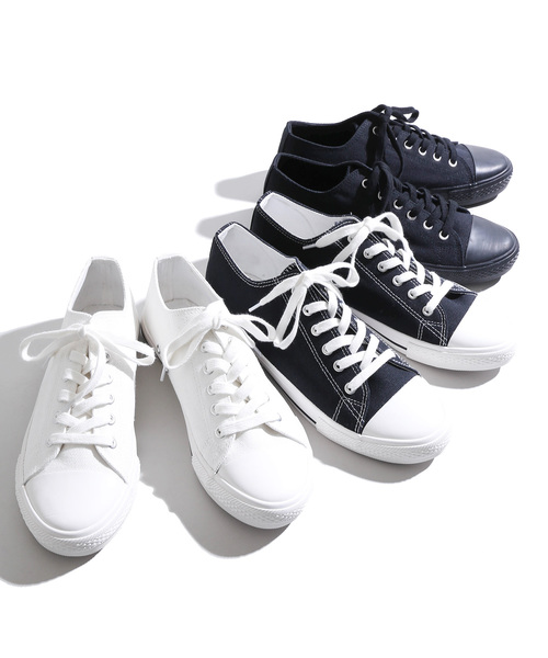 WEGO（ウィゴー）の「WEGO/キャンバスローカットスニーカー（スニーカー・メンズ・ホワイト/ブラック/ブラック系その他・X-LARGE/XX-LARGE/XXX-LARGE）」の7枚目の写真