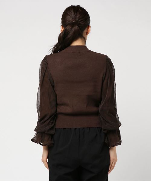 archives（アルシーヴ）の「プリーツチュールボリューム袖ニットPO（ニット/セーター・レディース・ブラック/ベージュ/ブラウン・MEDIUM）」の5枚目の写真