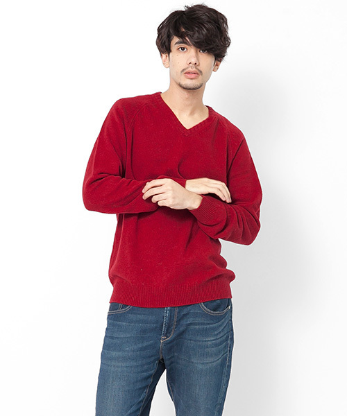 SENSE OF PLACE by URBAN RESEARCH（センスオブプレイスバイアーバンリサーチ）の「ラムVネック（ニット/セーター・メンズ・ブルー/レッド/ゴールド/ブラック/チャコール/グリーン・38/40）」の5枚目の写真